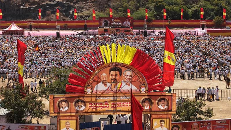 13.02.2026: Salem: TVK president Vijay addressing party functionaries meeting in Salem on Friday. (for Sneha's story). /Express.