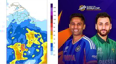 இரவு 9 வரை மழை..! இந்தியா - பாகிஸ்தான் போட்டி நடைபெறுமா? 
