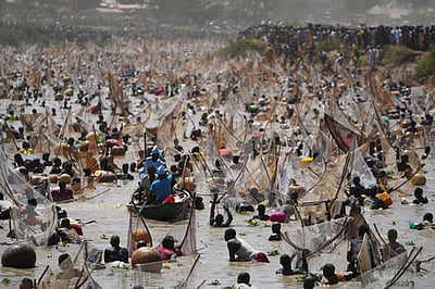 நைஜீரியாவில் மீன்பிடித் திருவிழா...