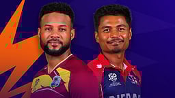 பேட்டிங்கில் தடுமாறும் நேபாளம்..! சூப்பர் 8 சுற்றுக்கான முனைப்பில் மே.இ.தீ. அணி! 