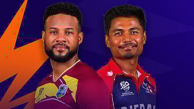 பேட்டிங்கில் தடுமாறும் நேபாளம்..! சூப்பர் 8 சுற்றுக்கான முனைப்பில் மே.இ.தீ. அணி! 