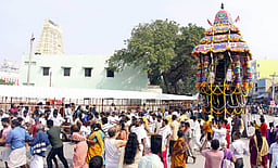 ராமேசுவரத்தில் சுவாமி-அம்பாள் தேரோட்டம்