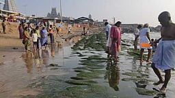 திருச்செந்தூரில் சுமாா் 60 அடி உள்வாங்கிய கடல்