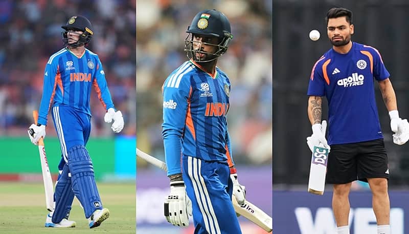 Indian players Abhishek Sharma, Tilak Varma and Rinku Singh.