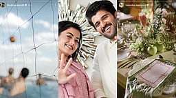 திருமண கொண்டாட்டத்தில் விஜய் தேவரகொண்டா - ரஷ்மிகா மந்தனா!