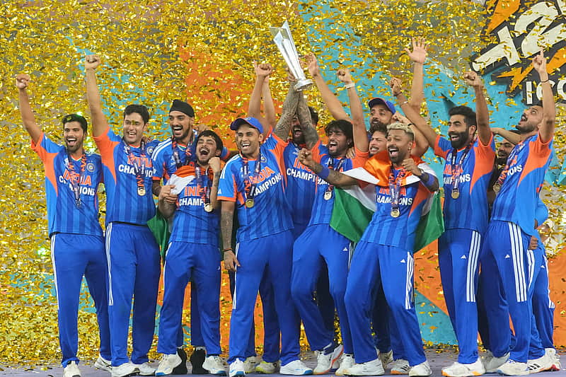The Indian cricket team with the T20 World Cup