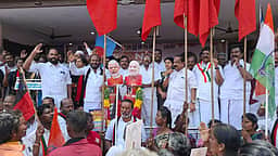 சிவகங்கையில் திமுக கூட்டணிக் கட்சியினா் ஆா்ப்பாட்டம்