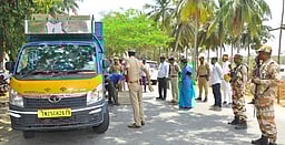 ராணிப்பேட்டை மாவட்ட சோதனைச் சாவடிகளில் ஆட்சியா் ஆய்வு