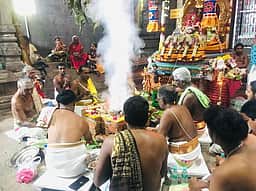 பாடலீஸ்வரா் கோயில் கும்பாபிஷேக யாகசாலை பூஜை தொடக்கம்