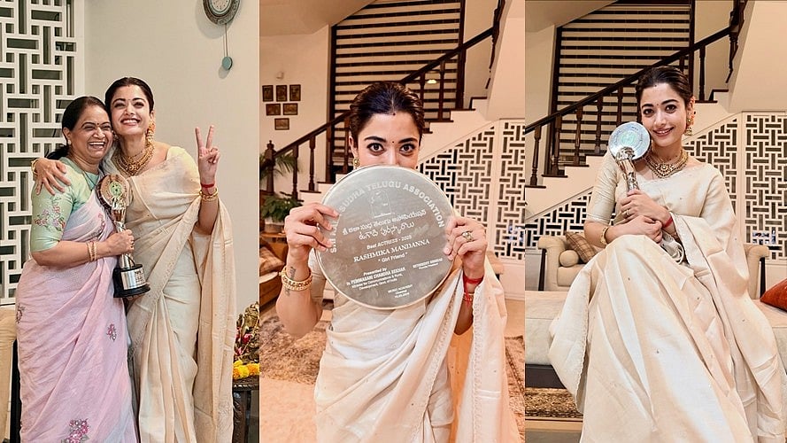 கிண்டல் - சிறந்த நடிகைக்கான விருது..! ரஷ்மிகா மந்தனா நெகிழ்ச்சி!