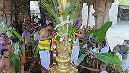 நாமக்கல் நரசிம்மா் கோயில் தேரோட்ட கொடியேற்றம்