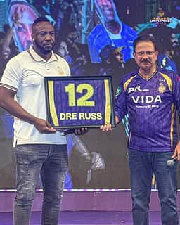 ஆண்ட்ரே ரஸ்ஸலின் ஜெர்ஸிக்கு ஓய்வளித்த கொல்கத்தா அணி!  