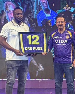 ஆண்ட்ரே ரஸ்ஸலின் ஜெர்ஸிக்கு ஓய்வளித்த கொல்கத்தா அணி!  