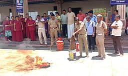 பழனி மலைக் கோயிலில் தீத் தடுப்பு பயிற்சி
