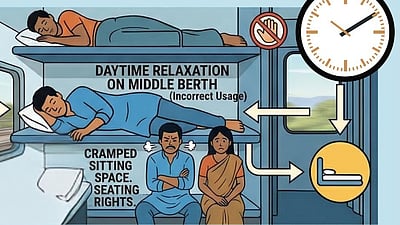 ஸ்லீப்பர் ரயிலில் செல்வோர் கவனிக்க.. நடுப் படுக்கையை பயன்படுத்த ரயில்வே விதிமுறை!