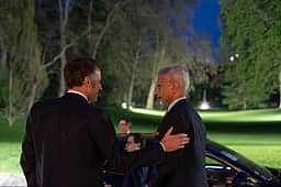 பிரான்ஸ் அதிபர் மேக்ரானுடன் மத்திய அமைச்சர் ஜெய்சங்கர் சந்திப்பு! 