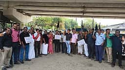 அனைத்து தொழிற்சங்கத்தினா் ஆா்ப்பாட்டம்