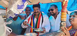 போளூா் பாமக வேட்பாளா் தீவிர வாக்கு சேகரிப்பு