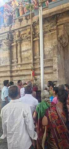 பிறவி மருந்தீசா் கோயிலில் பந்தக்கால் முகூா்த்தம்