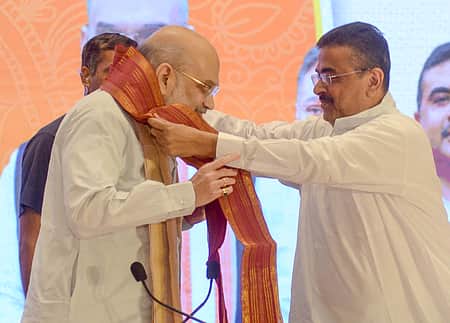 Throw TMC into Bay of Bengal: Amit Shah campaigns for Suvendu Adhikari in west bengal polls