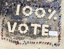 வைக்கோல் கட்டுகளால் விழிப்புணா்வு பிரசாரம்