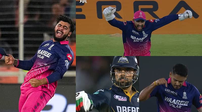 Rajasthan players exact revenge on Gujarat and celebrate aggressively.