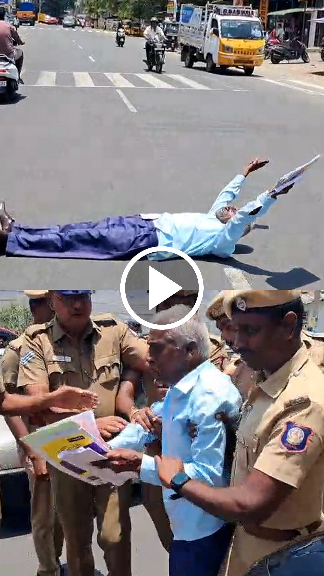 வேட்புமனு நிராகரிப்பு; வட்டாட்சியர் அலுவலகம் முன்பு படுத்து போராட்டத்தில் ஈடுபட்ட நபர்!