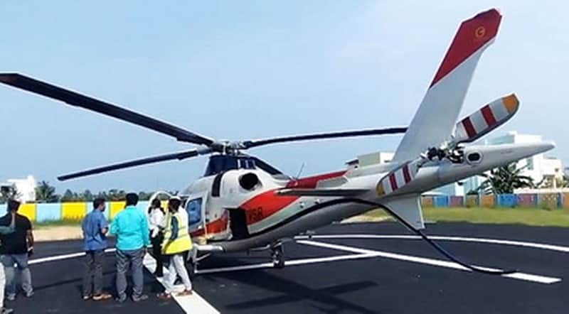 Inspection of the helicopter Annamalai arrived in