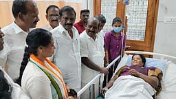 பிரசாரத்தில் அதிமுக வேட்பாளா் மயக்கம்: அமைச்சா் கோவி. செழியன் நலம் விசாரிப்பு