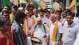 புத்தேரி பகுதியில் பாஜக வேட்பாளா் பிரசாரம்