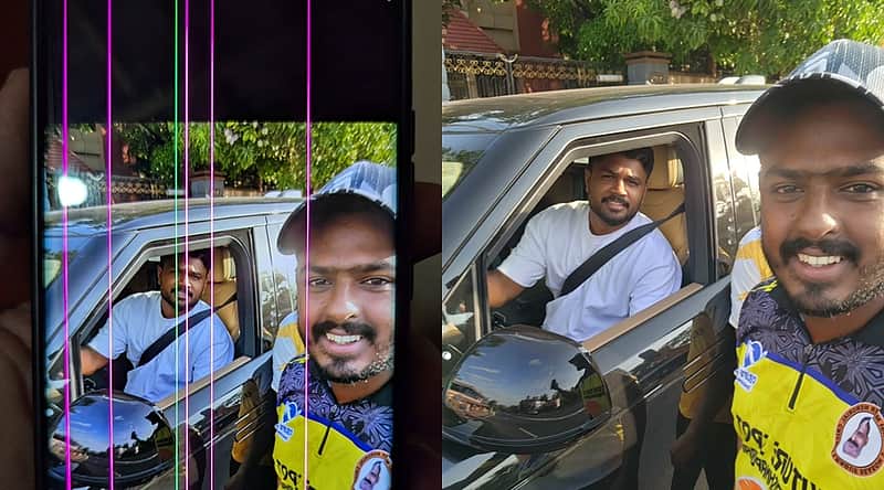 Sanju Samson gifts a new mobile phone to a fan.