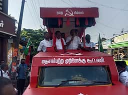 பத்மநாபபுரம் தொகுதியில் மாா்க்சிஸ்ட் வேட்பாளா் வாக்கு சேகரிப்பு