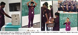 கல்லூரியில் தோ்தல் விழிப்புணா்வு மாதிரி வாக்குப்பதிவு