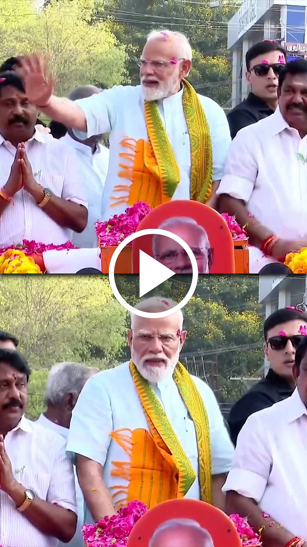 நாகர்கோவிலில் பிரதமர் மோடி சாலை வலம்! அம்பேத்கர் படத்திற்கு மலர்தூவி மரியாதை!