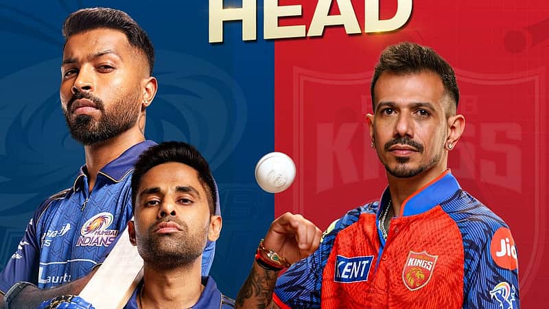 Mumbai Indians and Punjab Kings players