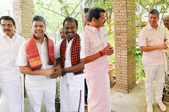 கோவையில் வேட்பாளர்களை சந்தித்த சபரீசன்.