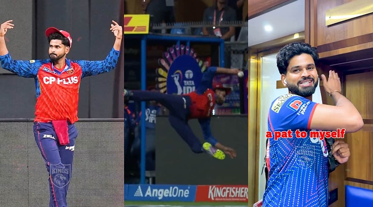 பிரமிக்கத்தக்கக் கூடிய கேட்ச்..! தன்னையே பாராட்டிக்கொண்ட ஸ்ரேயாஷ்!