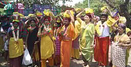 லால்பேட்டை சித்தி விநாயகா் கோயிலுக்கு பால்குடம் எடுத்து வந்த ஜப்பான் தம்பதி