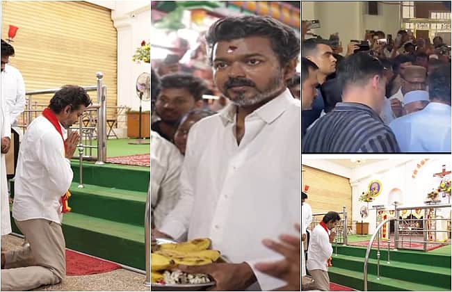 திருச்சி தேவாலயம், மசூதி, கோயிலில் விஜய் பிரார்த்தனை!