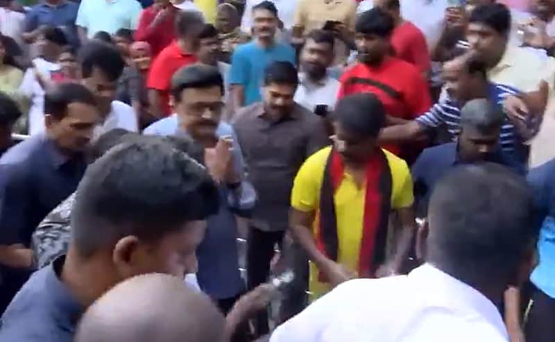 Chief Minister M.K. Stalin canvassed for votes on foot in Anna Nagar