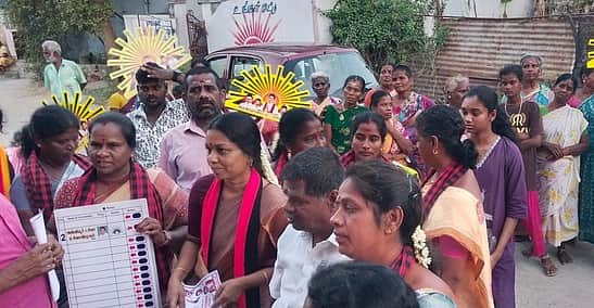 விக்கிரவாண்டி தொகுதியில் 
கணவருக்காக களத்தில் இறங்கிய மனைவி