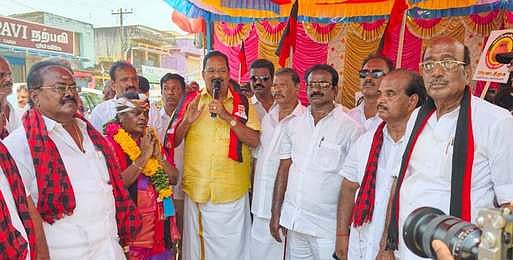 திமுகவின் நல்லாட்சியை தொடரச் செய்ய வேண்டும்: அமைச்சா் காந்தி