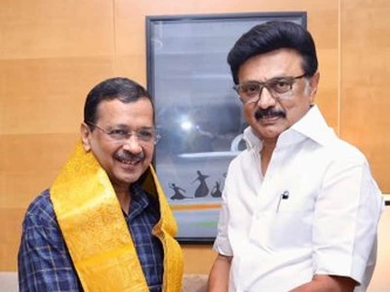 Arvind Kejriwal meets MK stalin in chennai