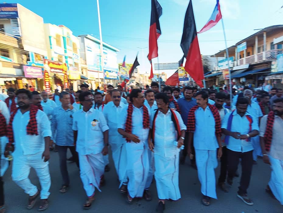 பேராவூரணி கடைவீதி பகுதிகளில் திமுக வேட்பாளா் வாக்கு சேகரிப்பு