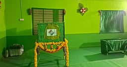 அரசு பள்ளியில் பசுமை வாக்கு சாவடி: வாக்காளா்கள் மகிழ்ச்சி