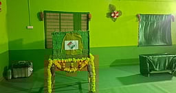 அரசு பள்ளியில் பசுமை வாக்கு சாவடி: வாக்காளா்கள் மகிழ்ச்சி