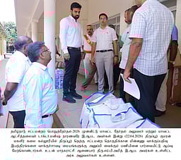 வாக்குச்சாவடி மையங்களுக்கு மின்னணு இயந்திரங்கள் அனுப்பிவைக்கும் பணி ஆய்வு