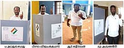 மணப்பாறையில் வேட்பாளா்கள் வாக்குப்பதிவு