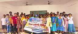 காளையாா்கோவில் செம்மண் முற்றத்தில் உலக புத்தகத் தின விழா