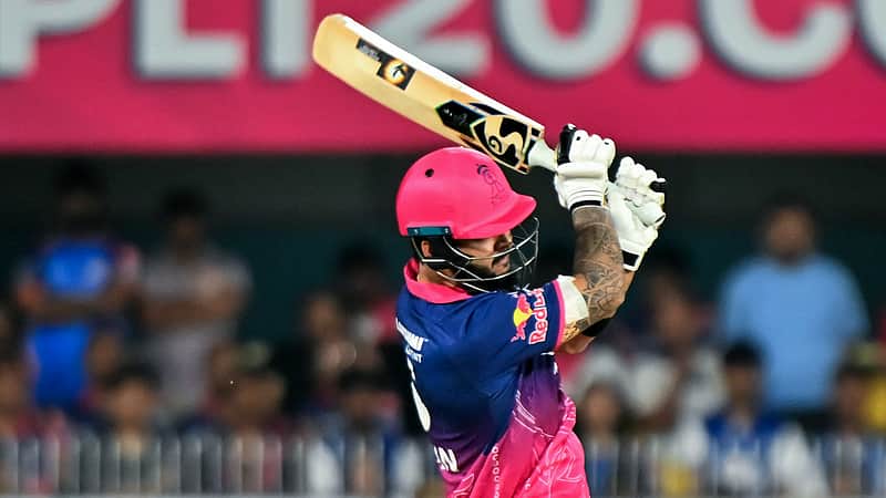 Guwahati, Apr 07 (ANI): Rajasthan Royals' skipper Riyan Parag plays a shot during the Indian Premier League 2026 match against Mumbai Indians at Barsapara Cricket Stadium, in Guwahati on Tuesday. (ANI Photo)